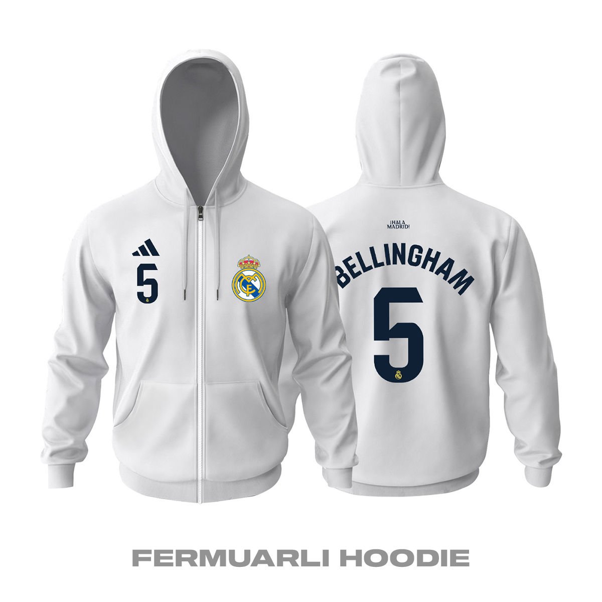 Real Madrid: Home Edition 2023/2024 Fermuarlı Kapüşonlu Hoodie