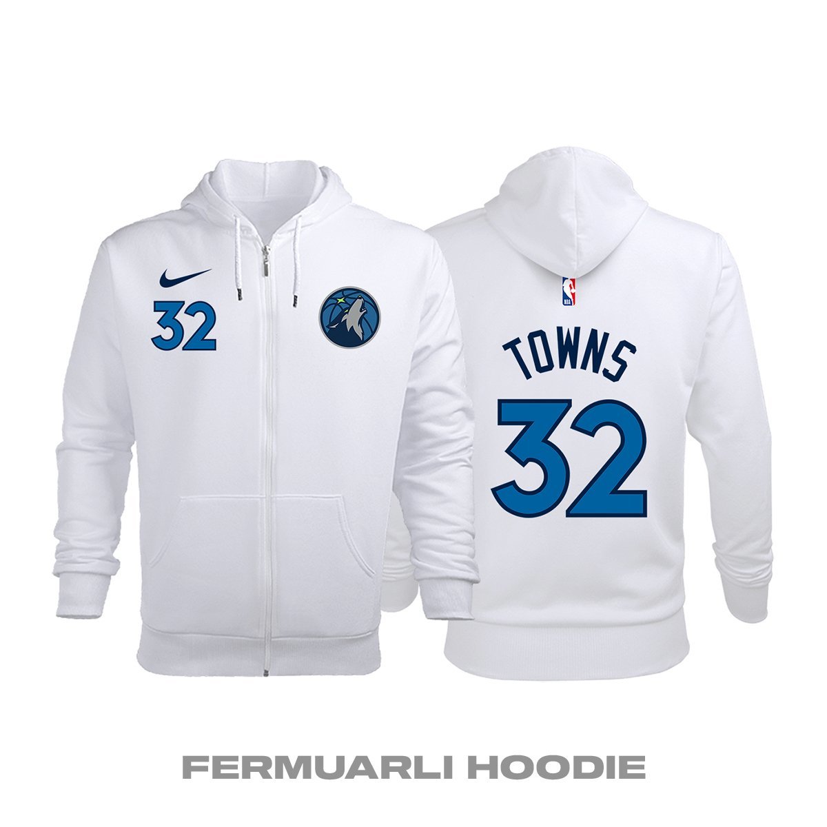Minnesota Timberwolves: Association Edition 2017/2018 Fermuarlı Kapüşonlu Hoodie S
