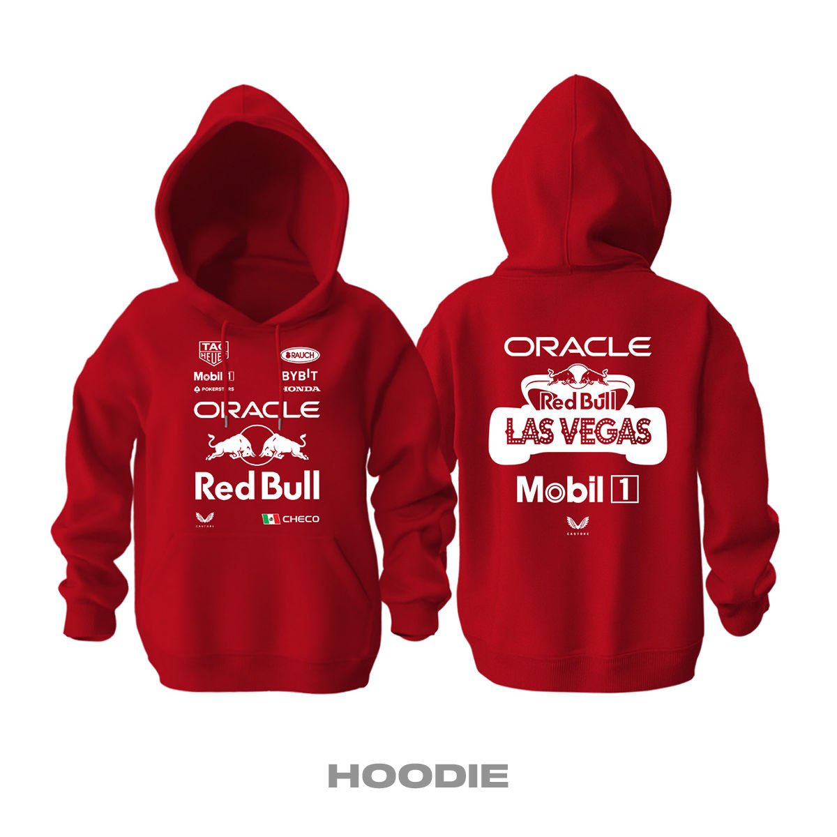 Red Bull Racing: Las Vegas GP - Red Edition 2023 Kapüşonlu Hoodie