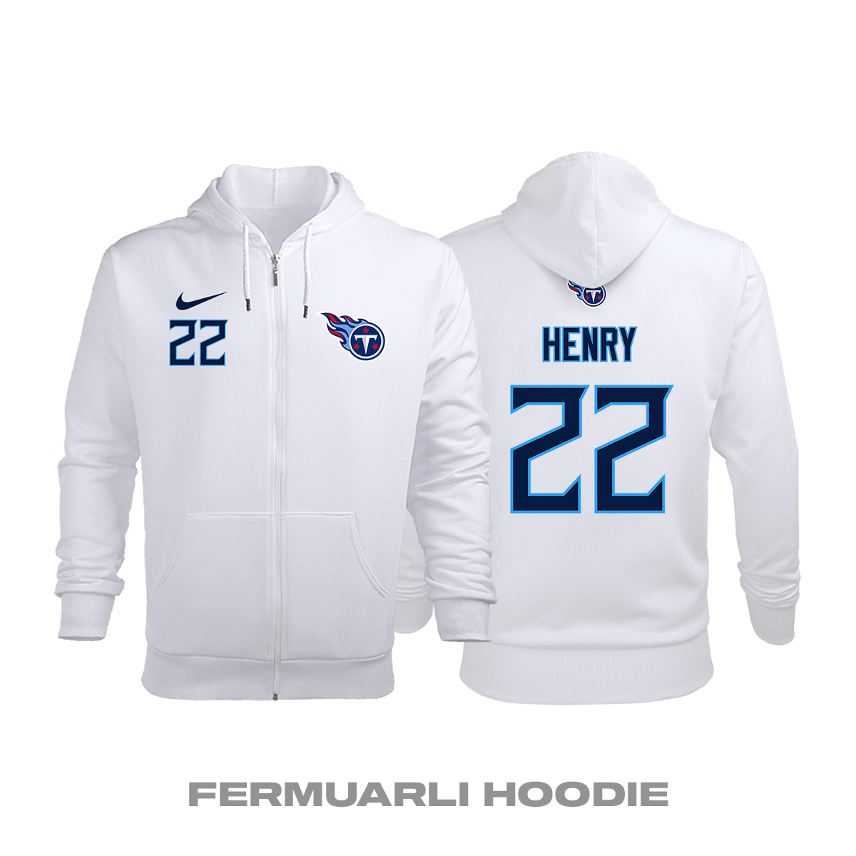 Tennessee Titans: Road Edition 2020/2021 Fermuarlı Kapüşonlu Hoodie M