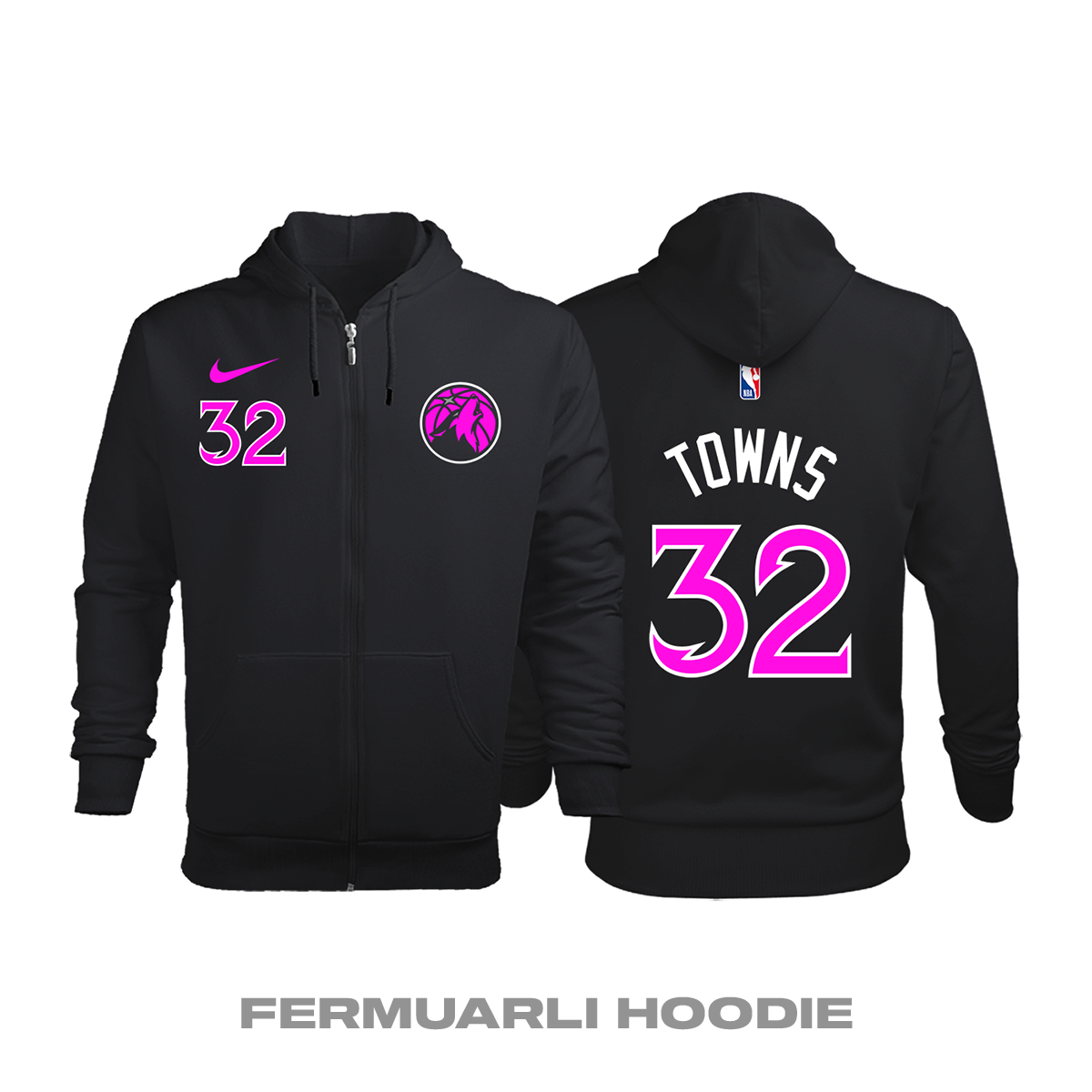 Minnesota Timberwolves: City Edition 2018/2019 Fermuarlı Kapüşonlu Hoodie 2XL