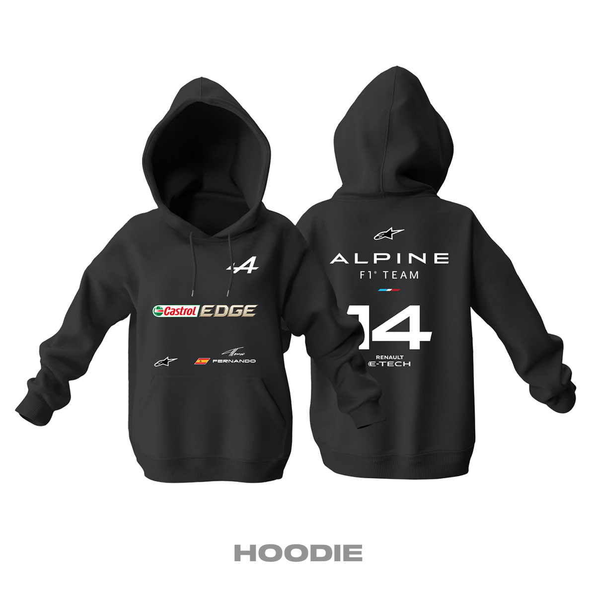 Alpine F1 Team: Black Edition 2021 Kapüşonlu Hoodie 5XL