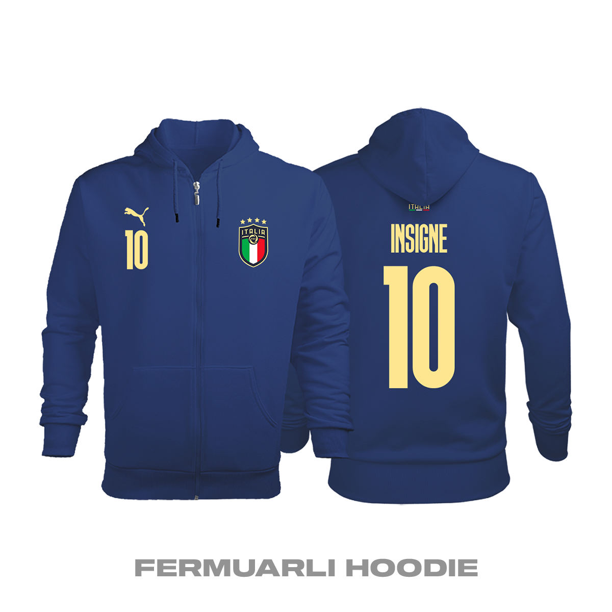 İtalya: Home Edition 2019/2020 Fermuarlı Kapüşonlu Hoodie 4XL