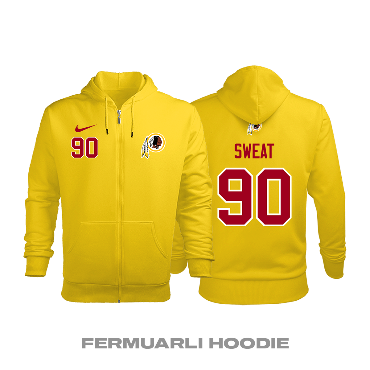 Washington Commanders: Alternate Edition 2020/2021 Fermuarlı Kapüşonlu Hoodie S