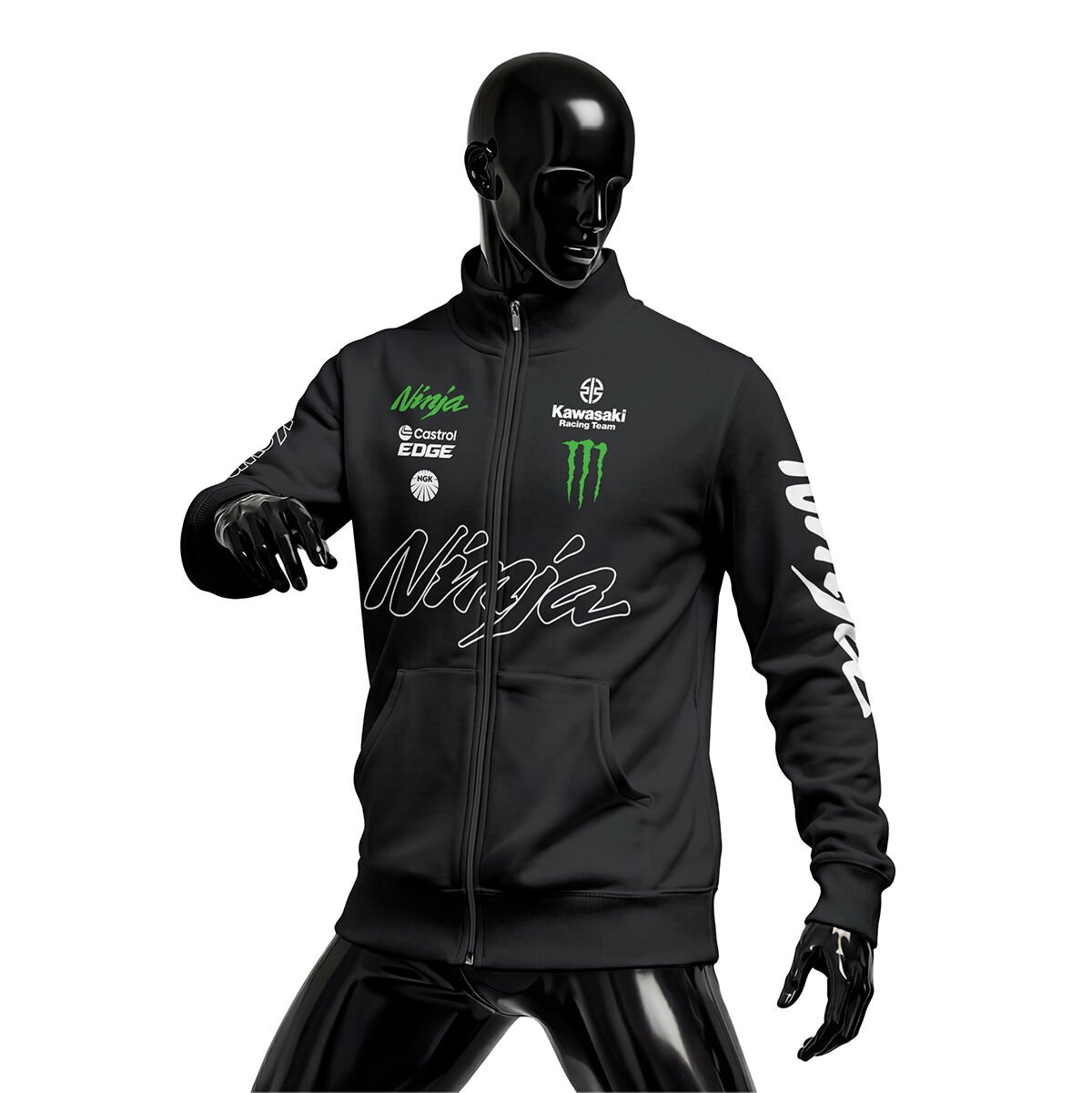Kawasaki Racing: Ninja - Black 2026 Fermuarlı Ceket