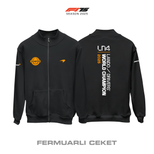 Lando Norris: World Champion 2025 - Black Edition Fermuarlı Ceket