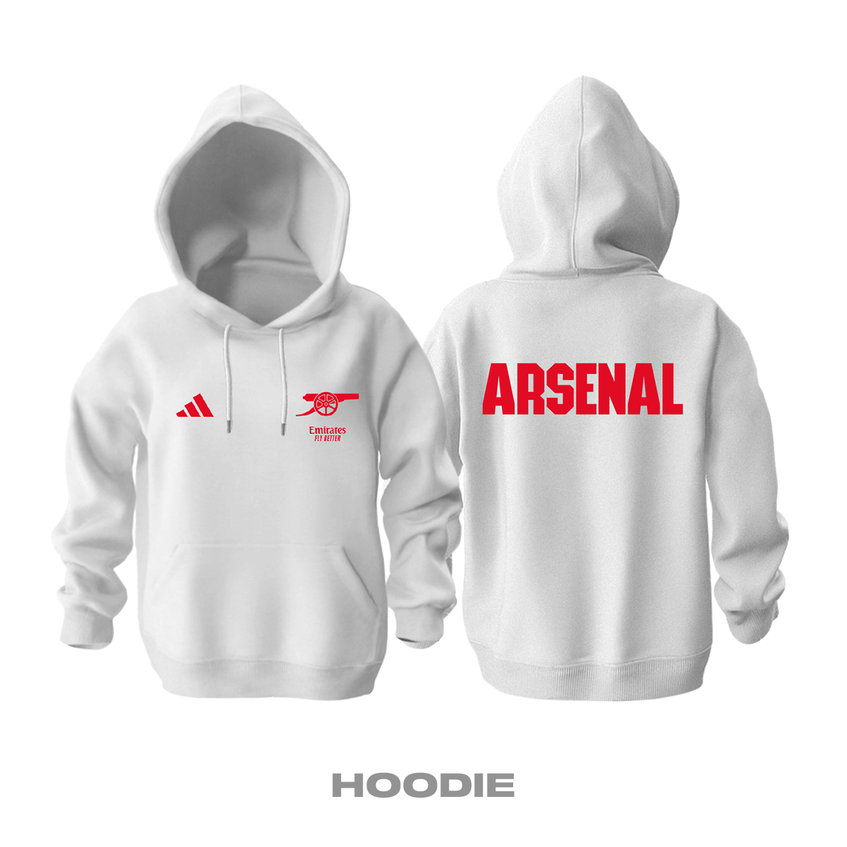 Arsenal: Club Culture Series - White Edition Kapüşonlu Hoodie