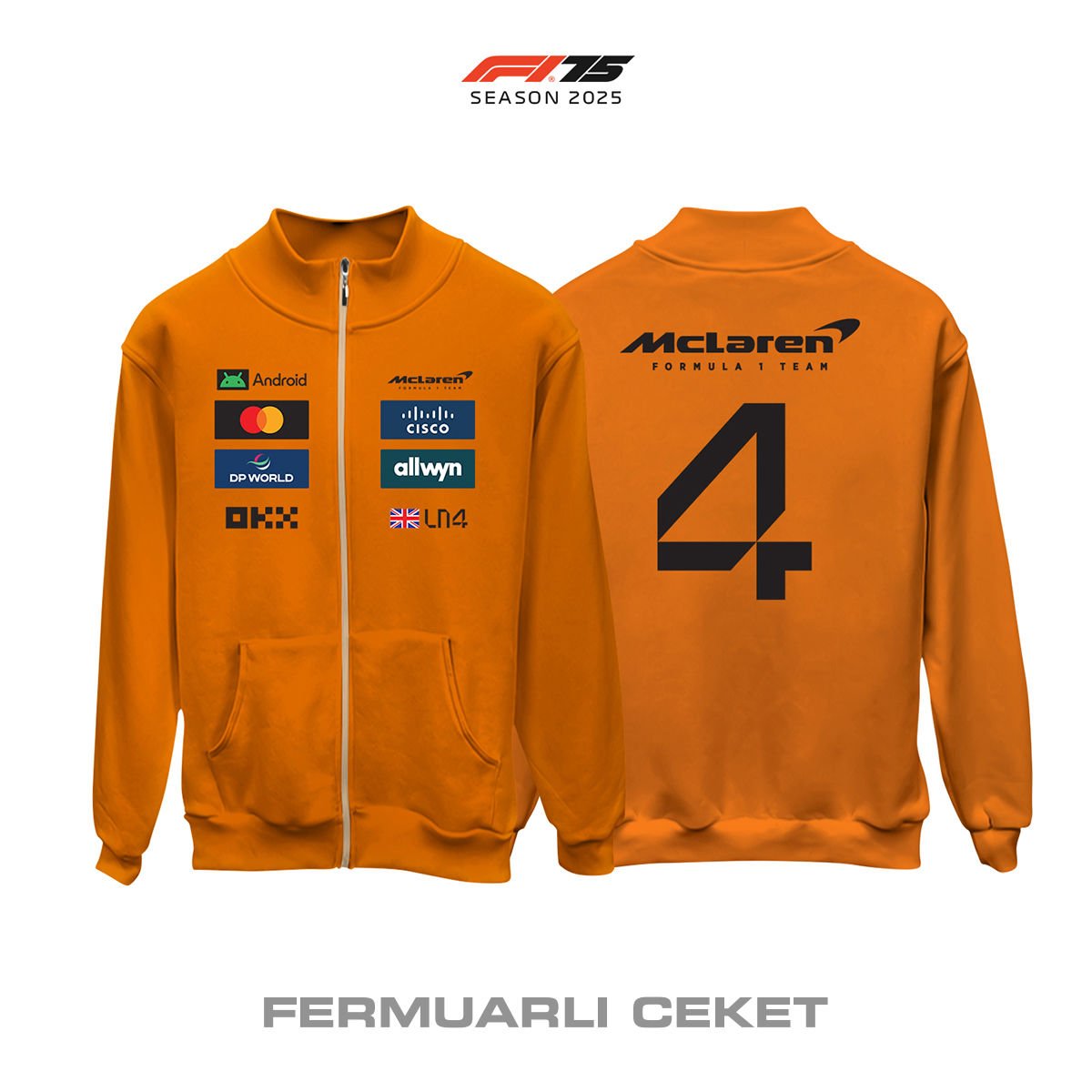 McLaren F1 Team: MCL39 Orange Edition 2025 Fermuarlı Ceket