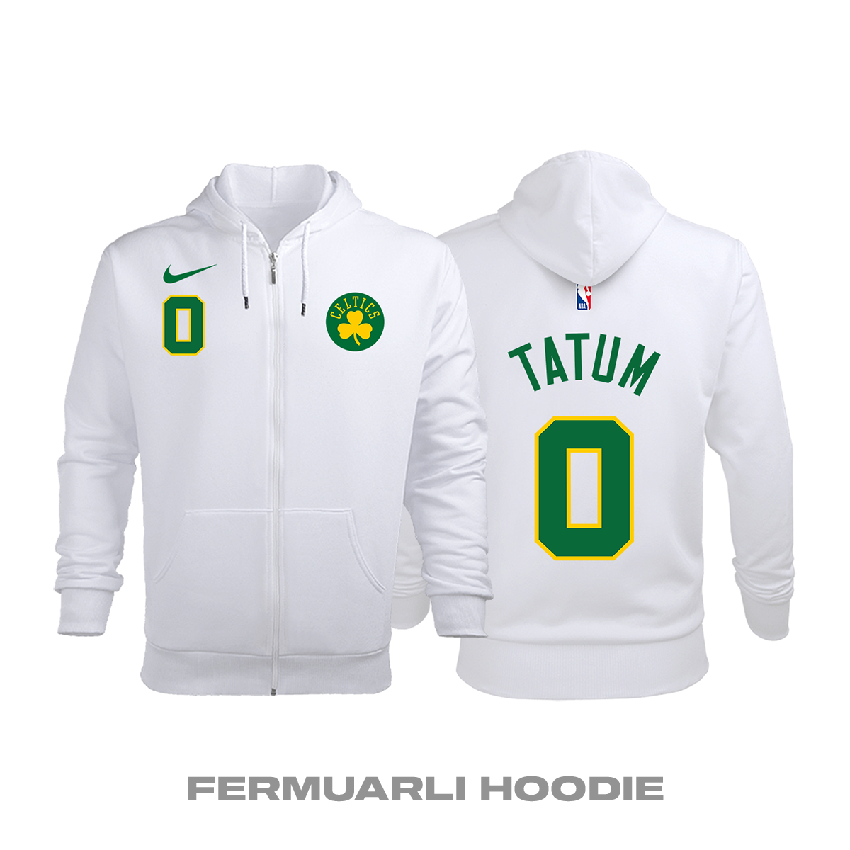 Boston Celtics: City Edition 2018/2019 Fermuarlı Kapüşonlu Hoodie