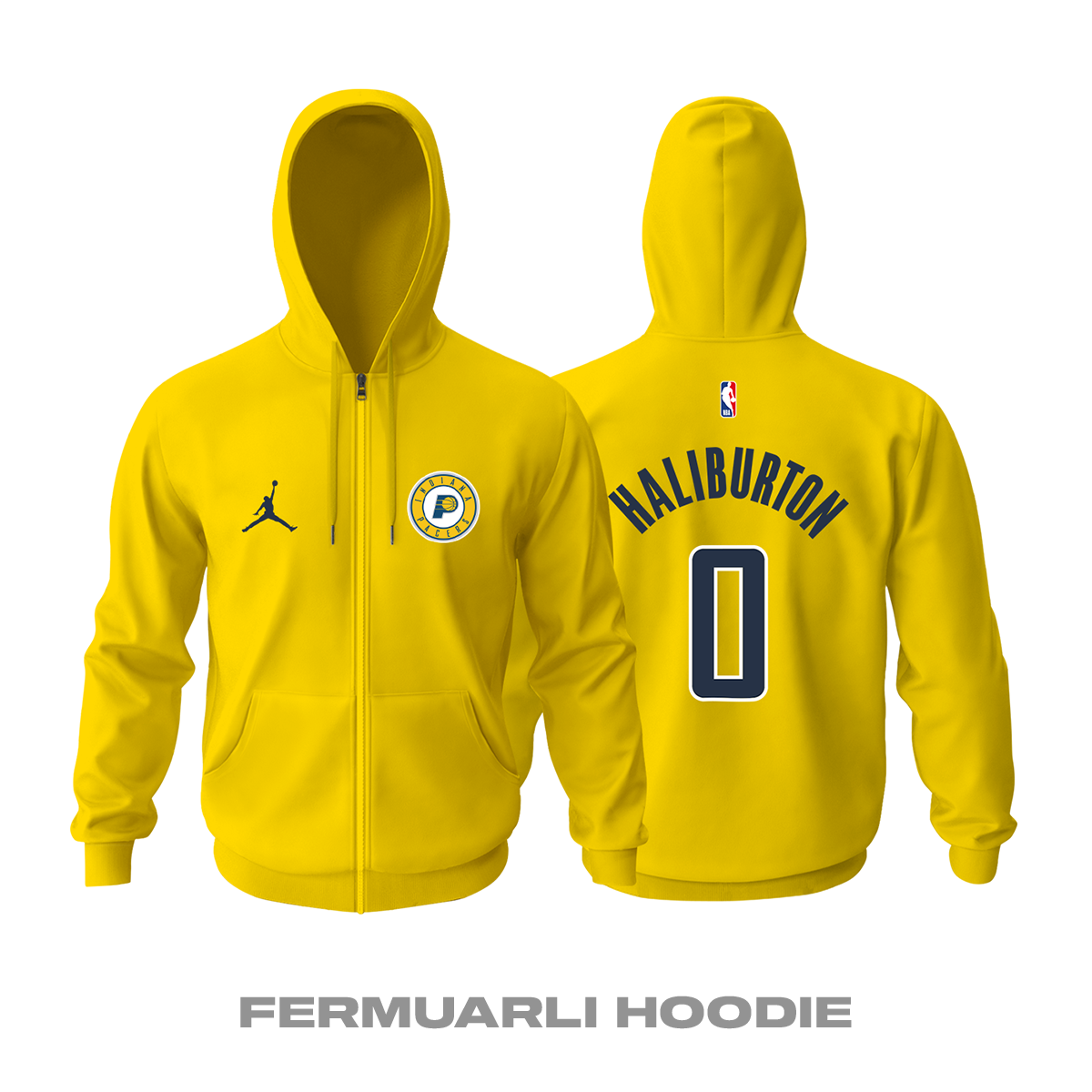 Indiana Pacers: Statement Edition 2K25 Fermuarlı Hoodie