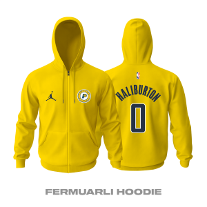 Indiana Pacers: Statement Edition 2K25 Fermuarlı Hoodie