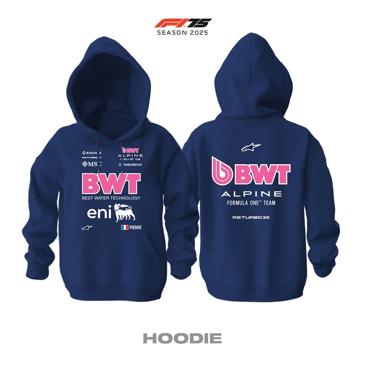 Alpine F1 Team: A525 - Navy Edition 2025 Kapüşonlu Hoodie