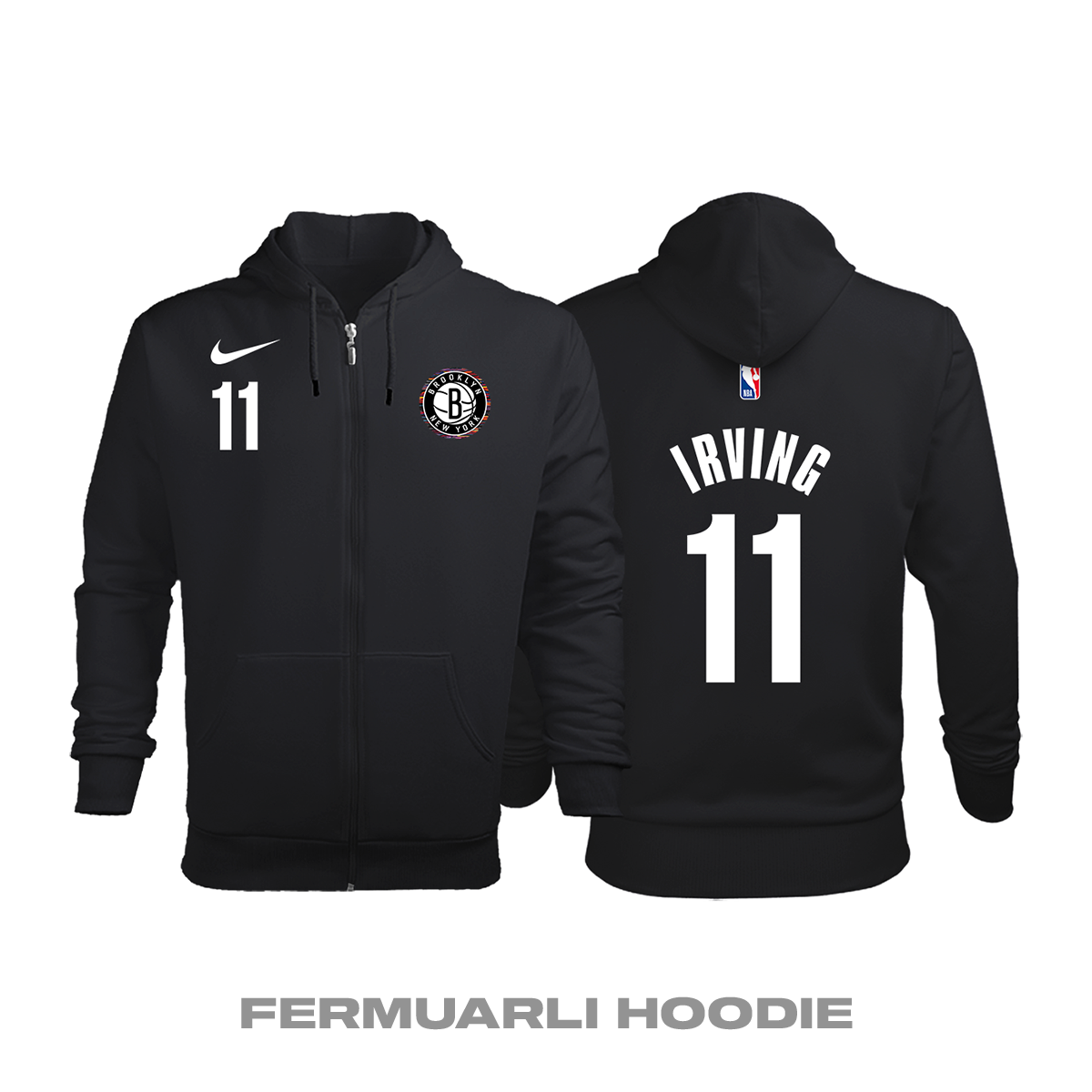 Brooklyn Nets: City Edition 2018/2019 Fermuarlı Kapüşonlu Hoodie
