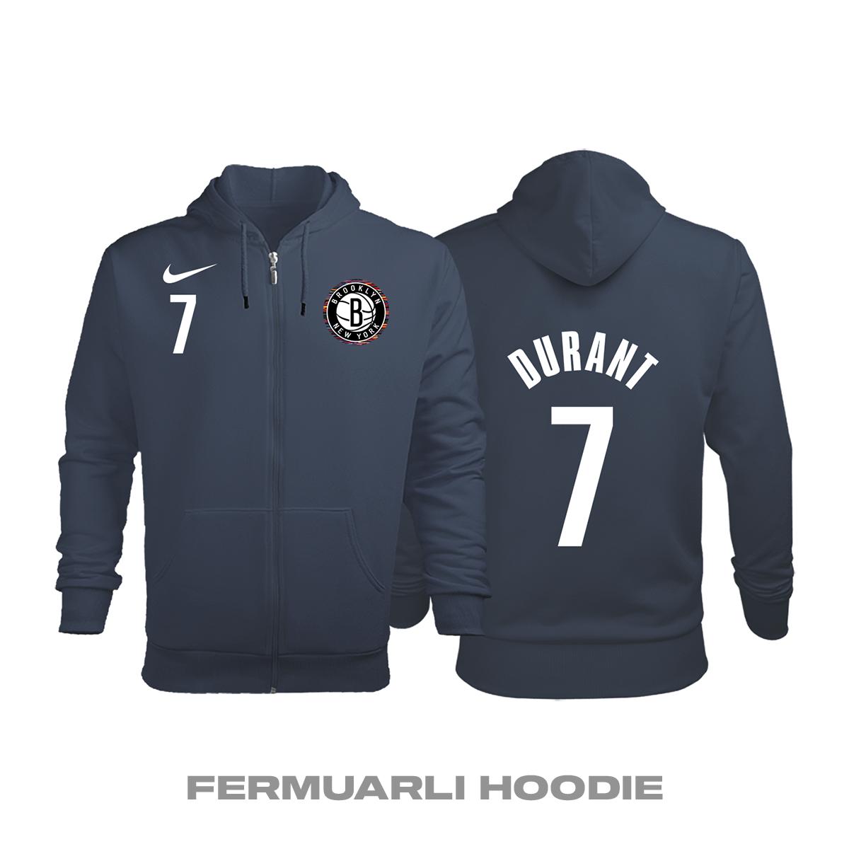 Brooklyn Nets: Statement Edition 2019/2020 Fermuarlı Kapüşonlu Hoodie