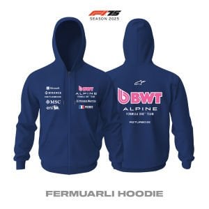 Alpine F1 Team: A525 - Navy Edition 2025 Fermuarlı Hoodie