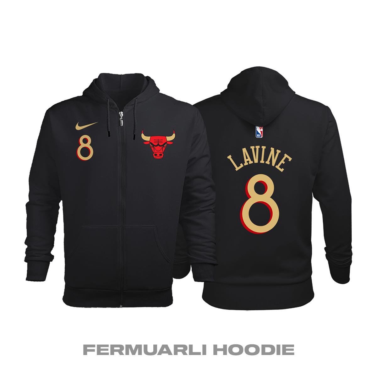 Chicago Bulls: City Edition 2020/2021 Fermuarlı Kapüşonlu Hoodie