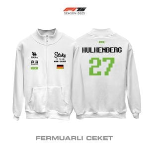 Stake F1 Team: Kick Sauber C45 White Crew Edition 2025 Fermuarlı Ceket