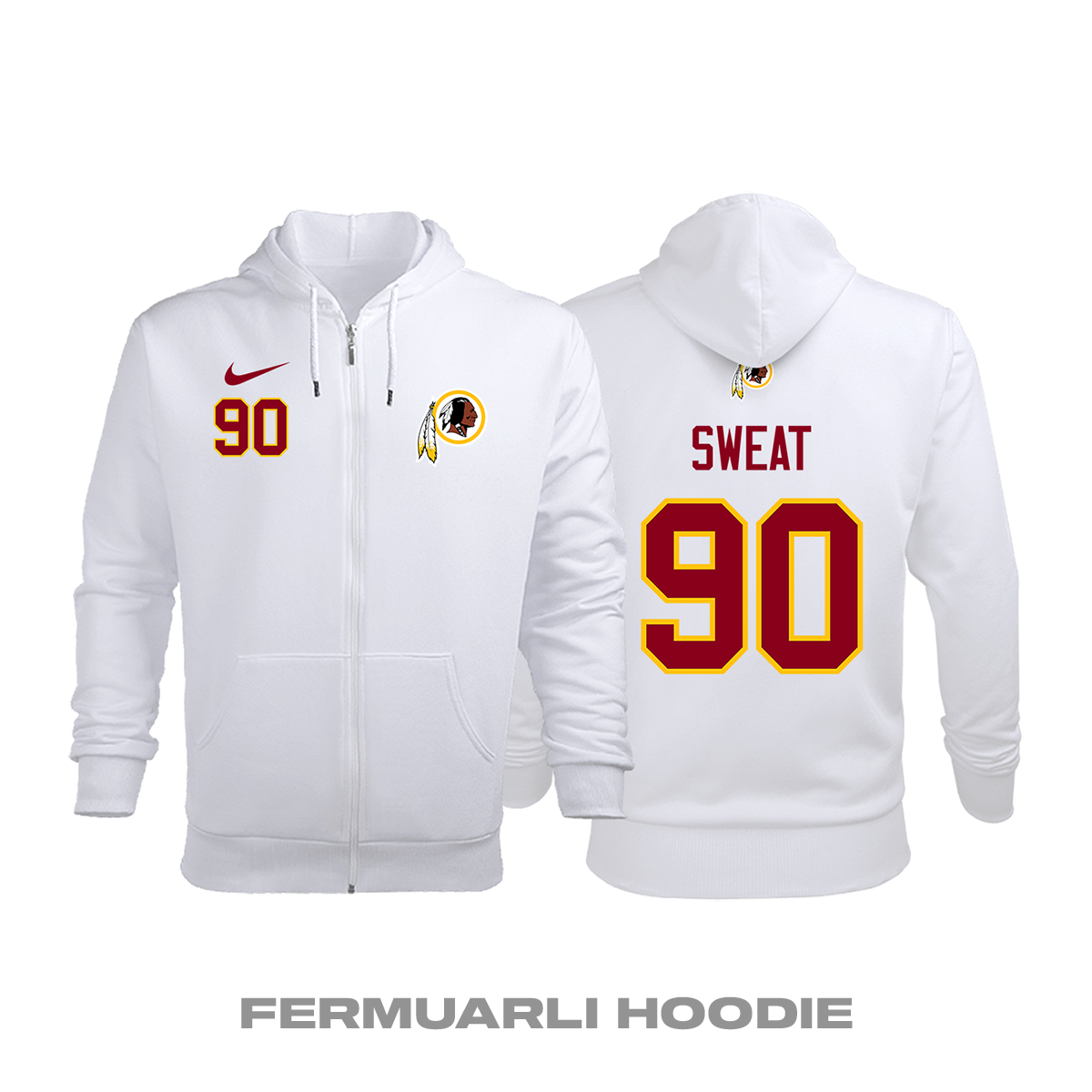 Washington Commanders: Road Edition 2020/2021 Fermuarlı Kapüşonlu Hoodie S