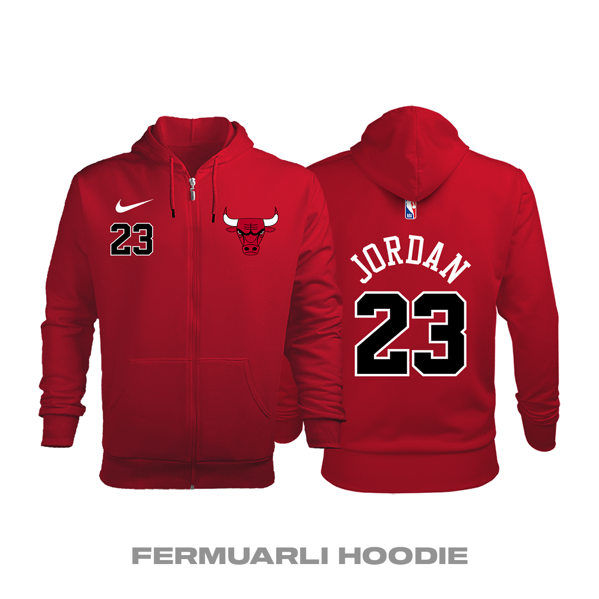 Chicago Bulls: Icon Edition 2017/2018 Fermuarlı Kapüşonlu Hoodie