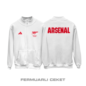 Arsenal: Club Culture Series - White Edition Fermuarlı Ceket