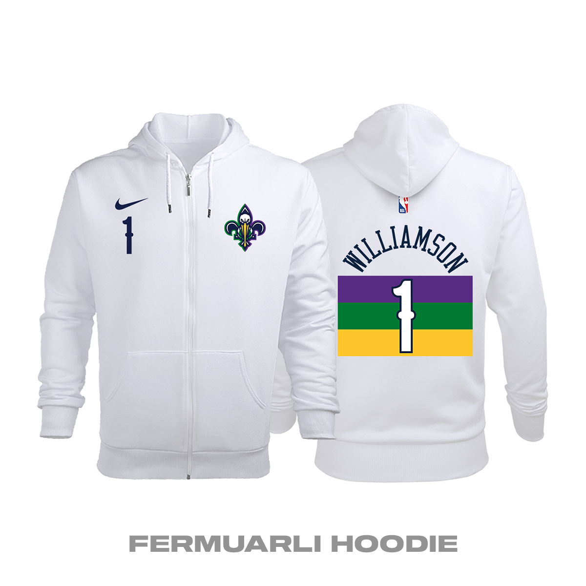 New Orleans Pelicans: City Edition 2018/2019 Fermuarlı Kapüşonlu Hoodie XS