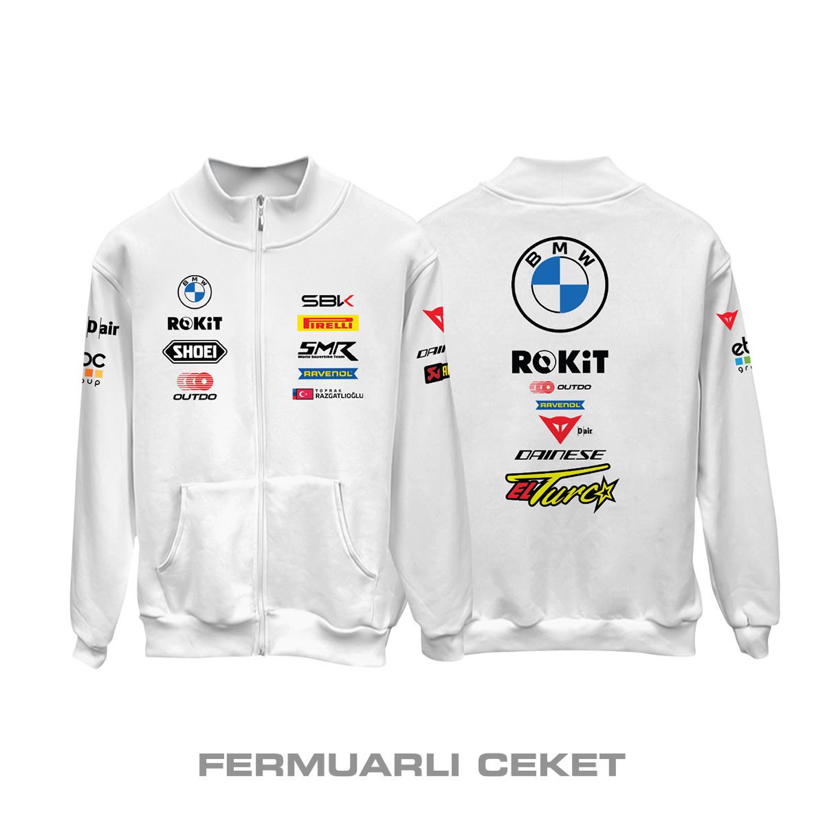 BMW ROKIT: WSBK Team - White Edition 2024/2025 Fermuarlı Ceket