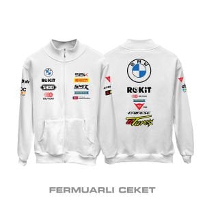 BMW ROKIT: WSBK Team - White Edition 2024/2025 Fermuarlı Ceket