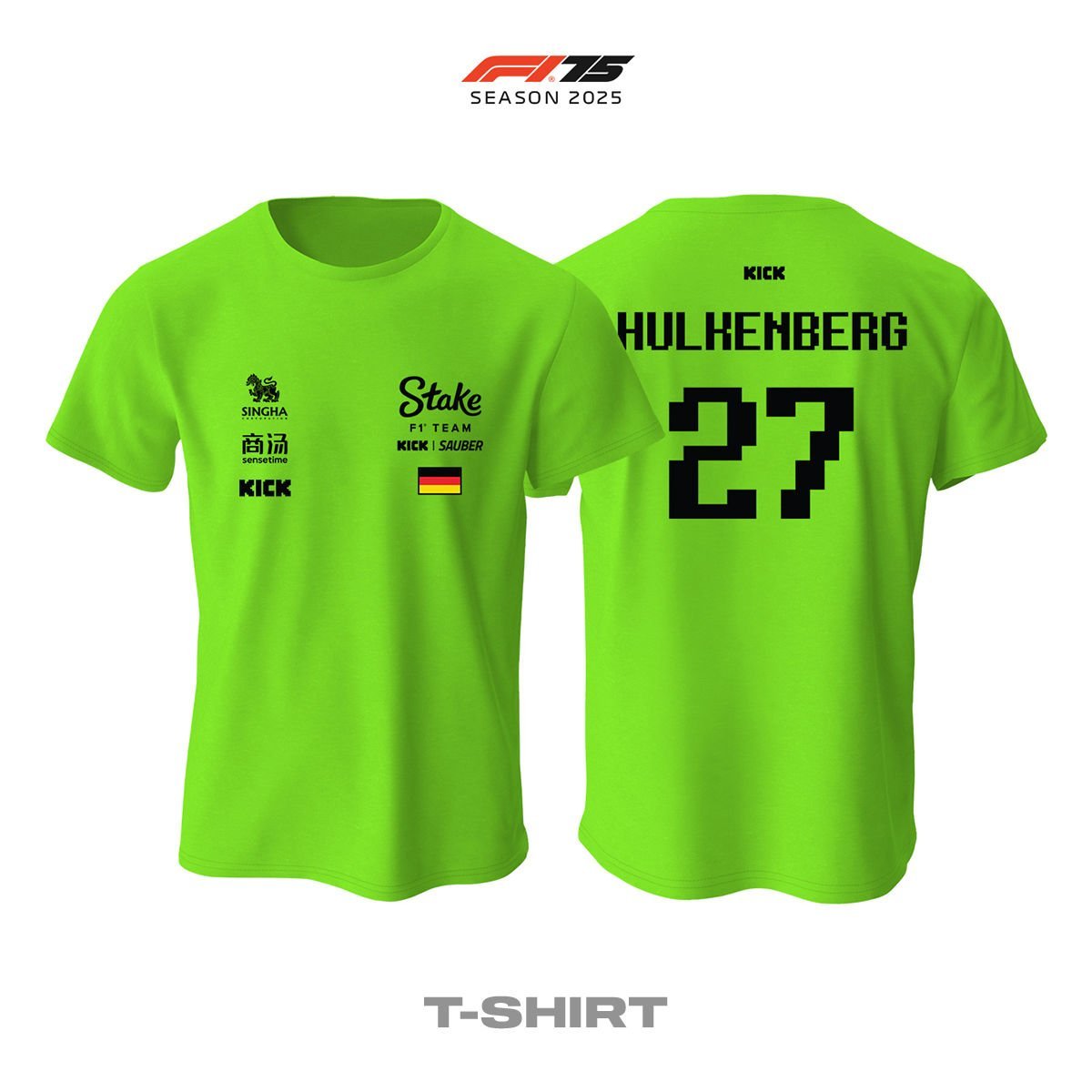 Stake F1 Team: Kick Sauber C45 Neon Crew Edition 2025 Tişört