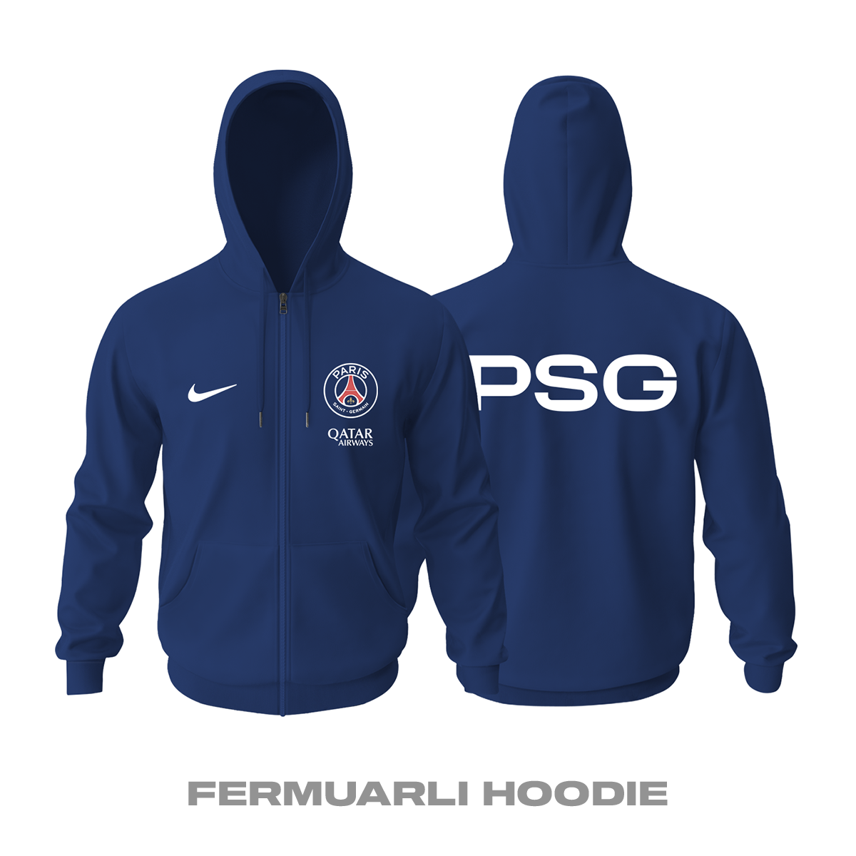 PSG: Club Culture Series - Navy Edition Fermuarlı Hoodie