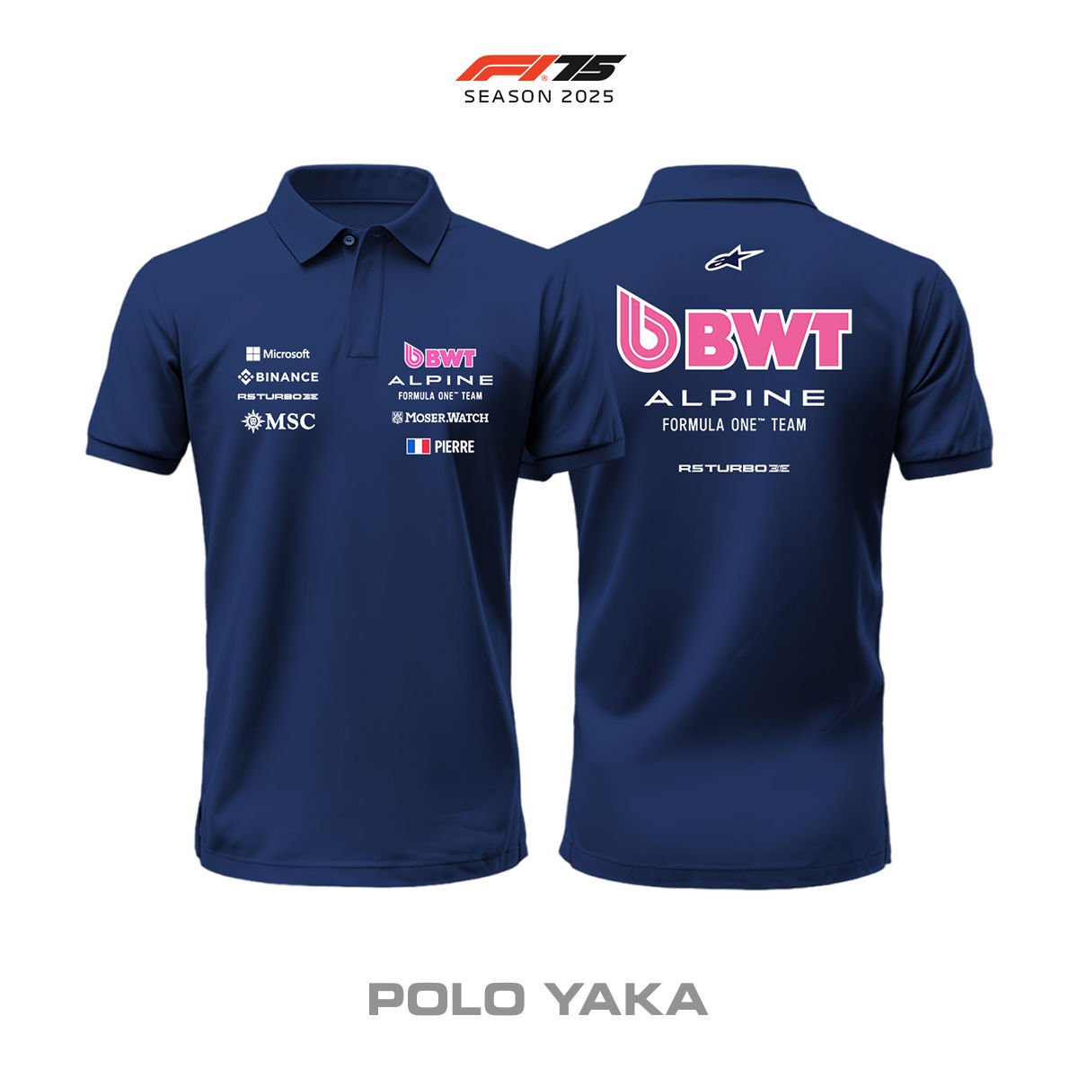Alpine F1 Team: A525 - Navy Edition 2025 Polo Yaka