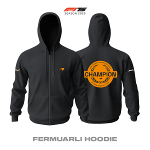 Lando Norris: World Champion 2025 - Black Edition v2 Fermuarlı Hoodie
