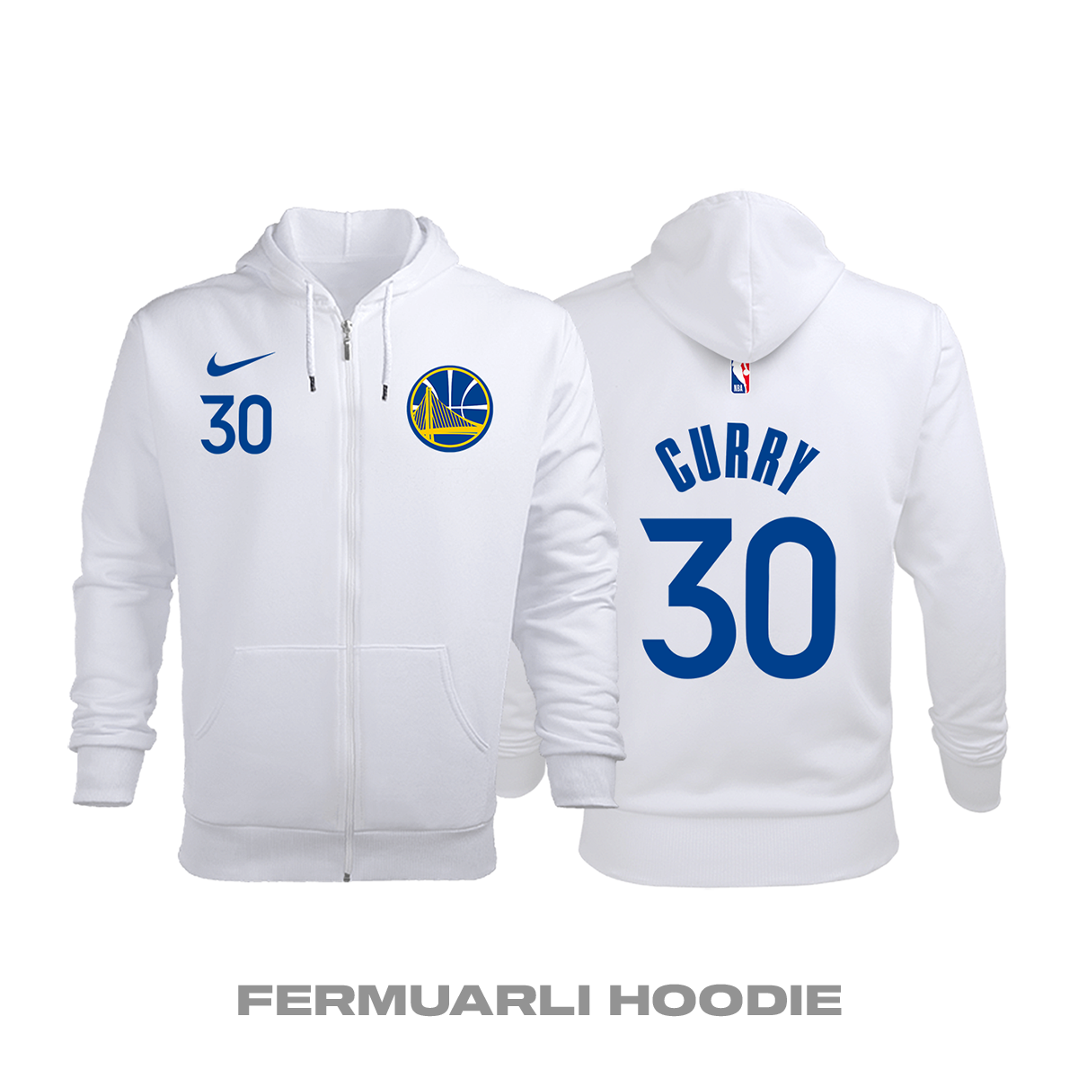 Golden State Warriors: Association Edition 2019/2020 Fermuarlı Kapüşonlu Hoodie