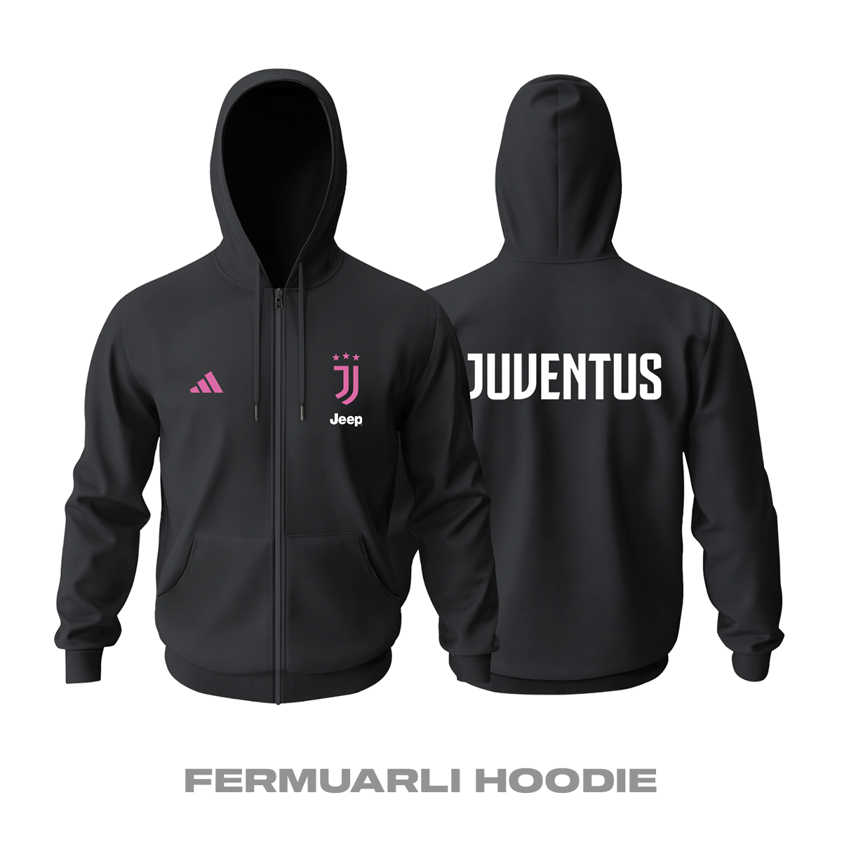 Juventus: Club Culture Series - Pink Legacy Edition Fermuarlı Hoodie