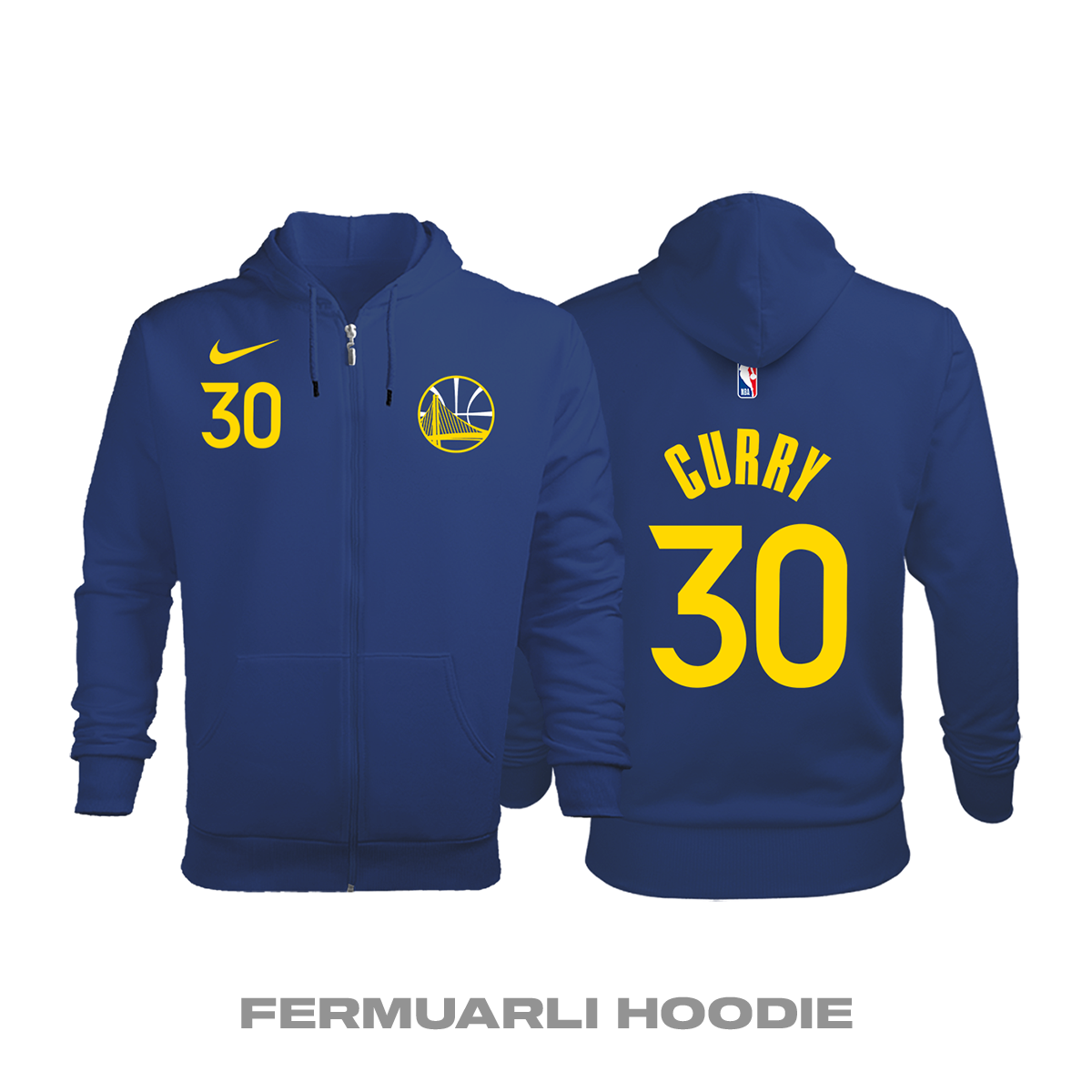 Golden State Warriors: Icon Edition 2019/2020 Fermuarlı Kapüşonlu Hoodie