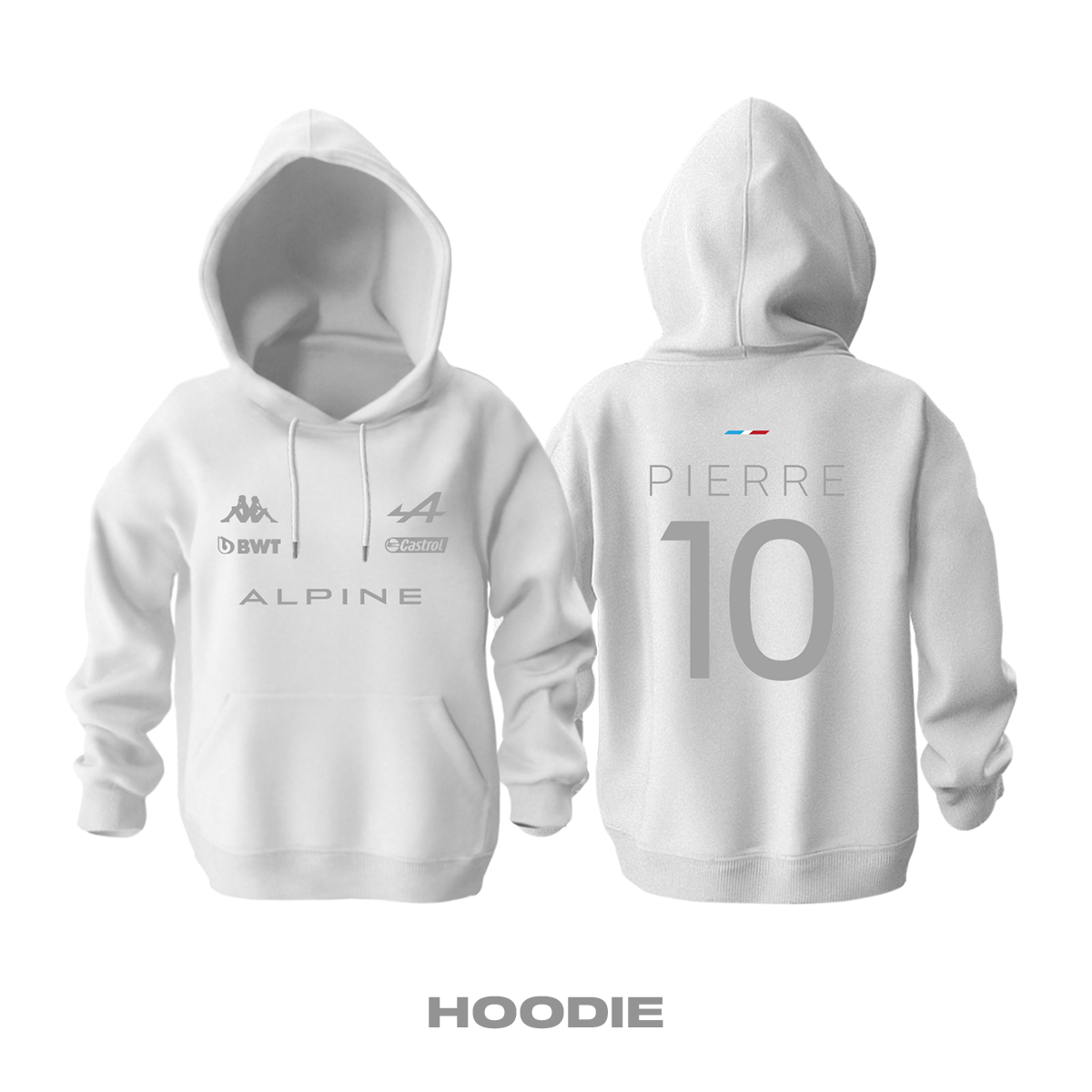 Alpine F1 Team: White Crew Edition 2023 Kapüşonlu Hoodie