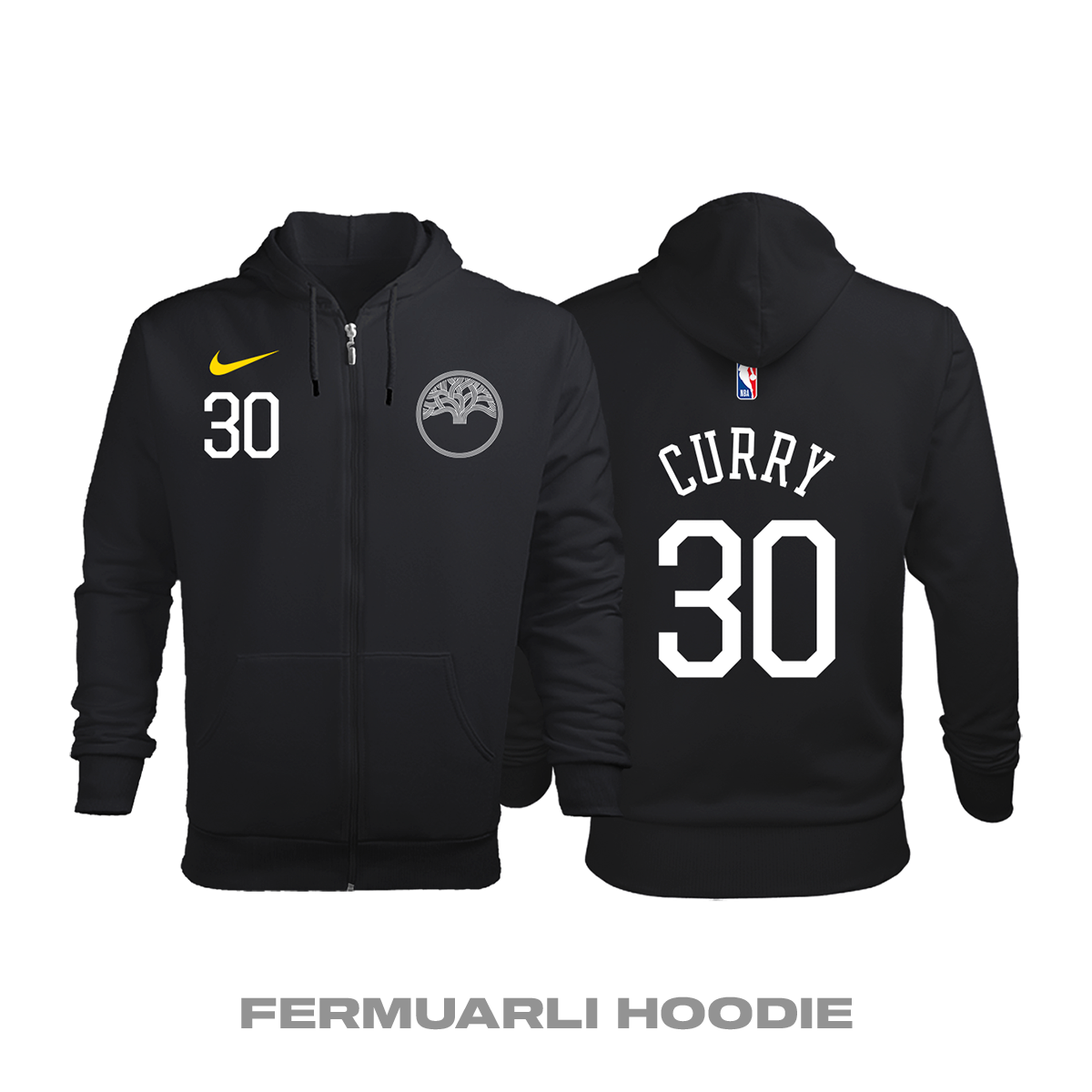 Golden State Warriors: Statement Edition 2017/2018 Fermuarlı Kapüşonlu Hoodie