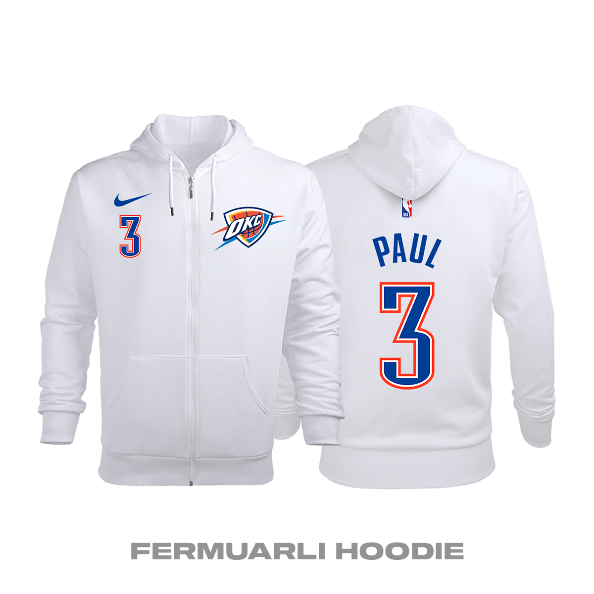 Oklahoma City Thunder: Association Edition 2017/2018 Fermuarlı Kapüşonlu Hoodie XS