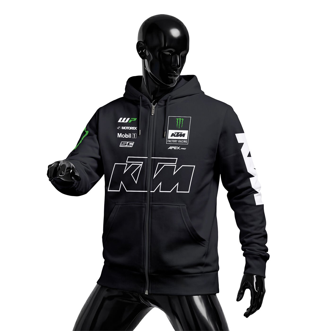 KTM Racing: Monster - Black 2026 Fermuarlı Hoodie