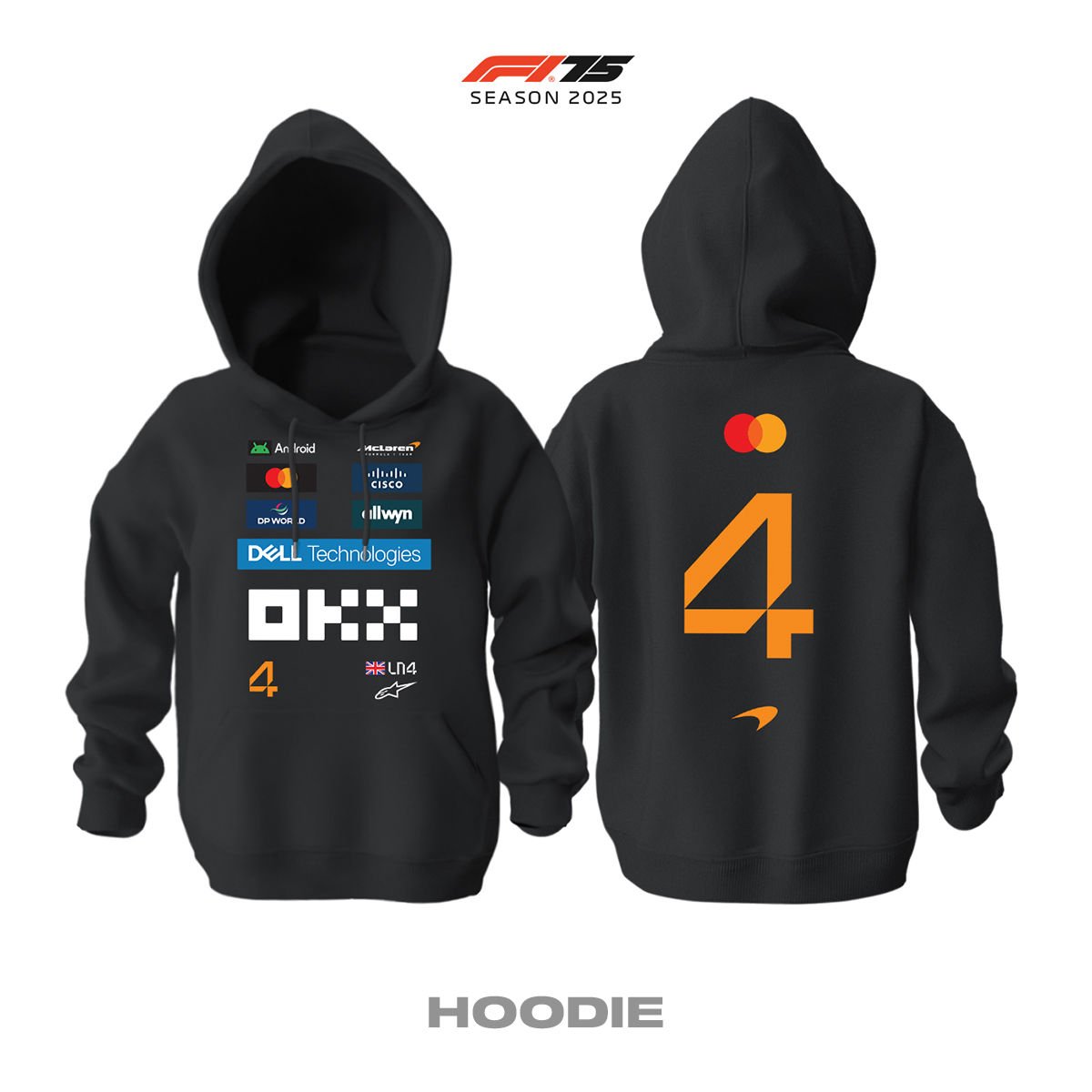 McLaren F1 Team: MCL39 Black Edition 2025 Kapüşonlu Hoodie