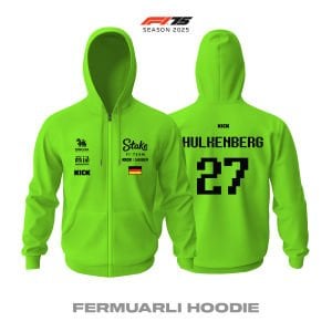 Stake F1 Team: Kick Sauber C45 Neon Crew Edition 2025 Fermuarlı Hoodie