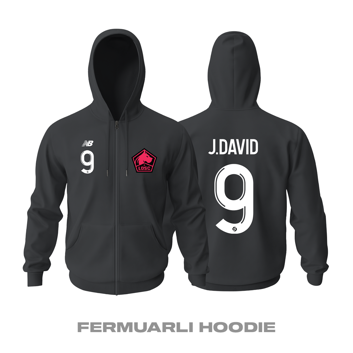 Lille LOSC: Third Edition 2021/2022 Fermuarlı Kapüşonlu Hoodie L
