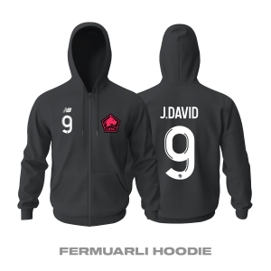 Lille LOSC: Third Edition 2021/2022 Fermuarlı Kapüşonlu Hoodie L