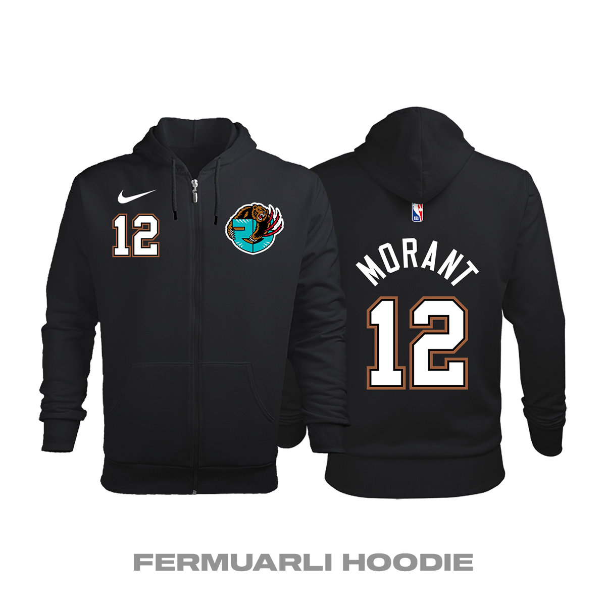 Memphis Grizzlies: City Edition 1995/1996 Fermuarlı Kapüşonlu Hoodie