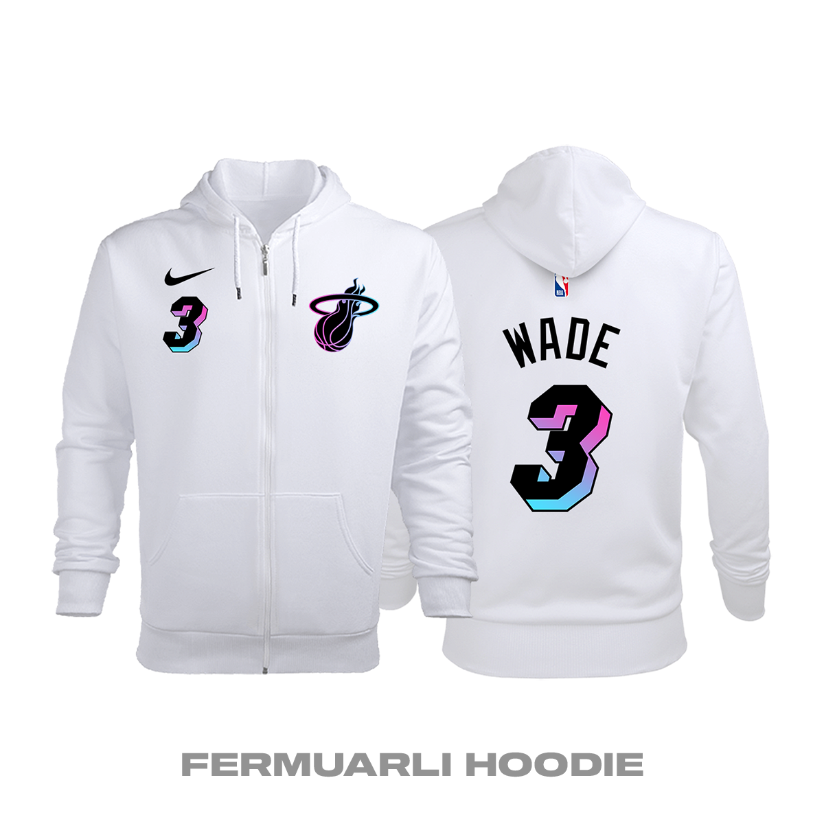 Miami Heat: City Edition 2020/2021 Fermuarlı Kapüşonlu Hoodie