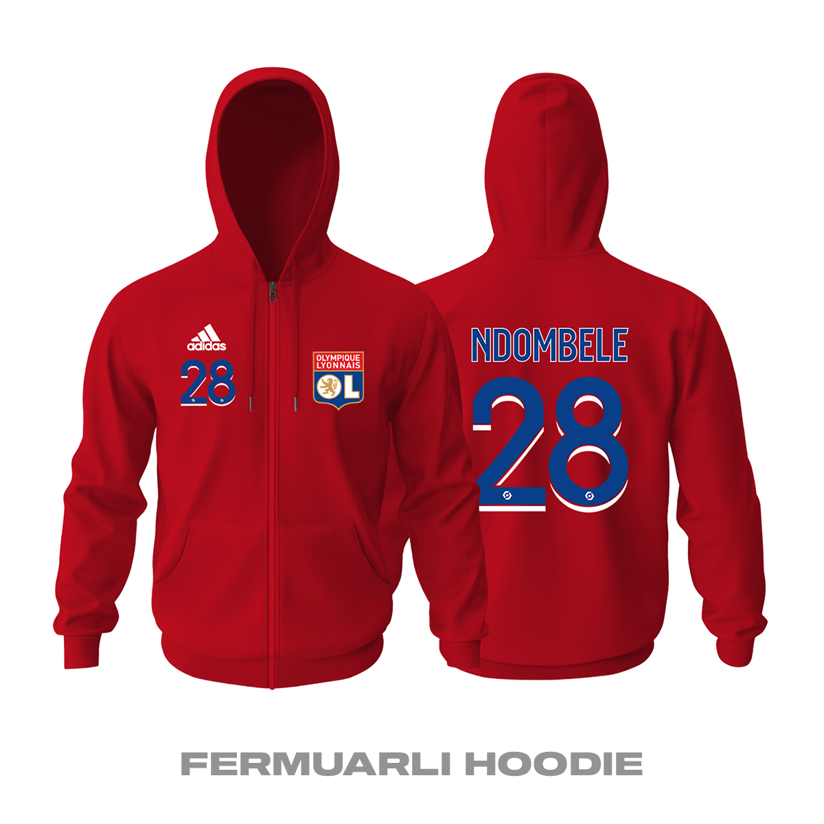 Olympique Lyonnais: Away Edition 2021/2022 Fermuarlı Kapüşonlu Hoodie M