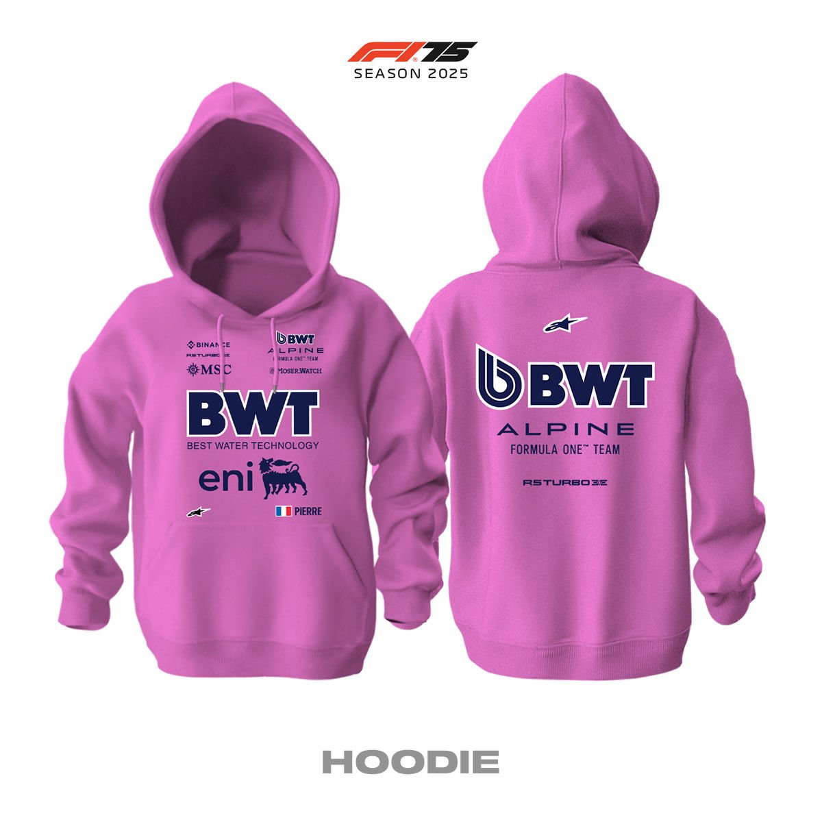 Alpine F1 Team: A525 - Pink Edition 2025 Kapüşonlu Hoodie