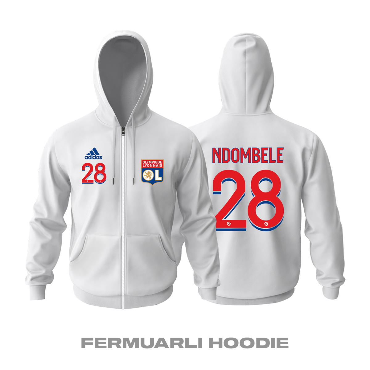 Olympique Lyonnais: Home Edition 2021/2022 Fermuarlı Kapüşonlu Hoodie S