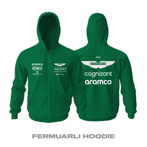 Aston Martin F1 Team: Verdant Edition 2023 Fermuarlı Kapüşonlu Hoodie