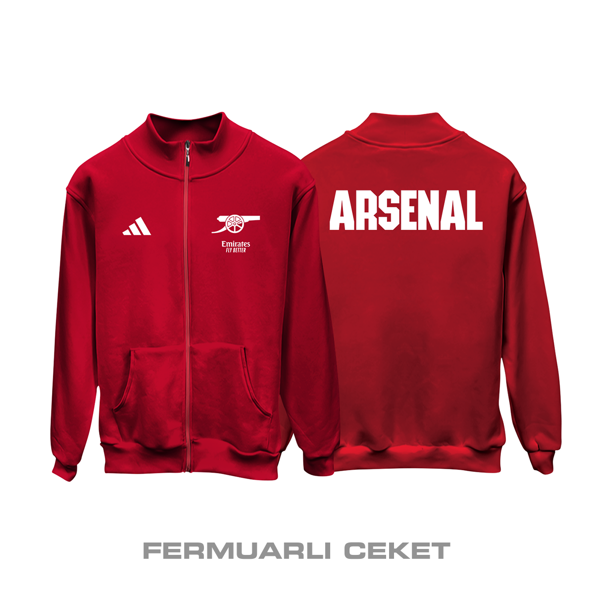 Arsenal: Club Culture Series - Red Edition Fermuarlı Ceket
