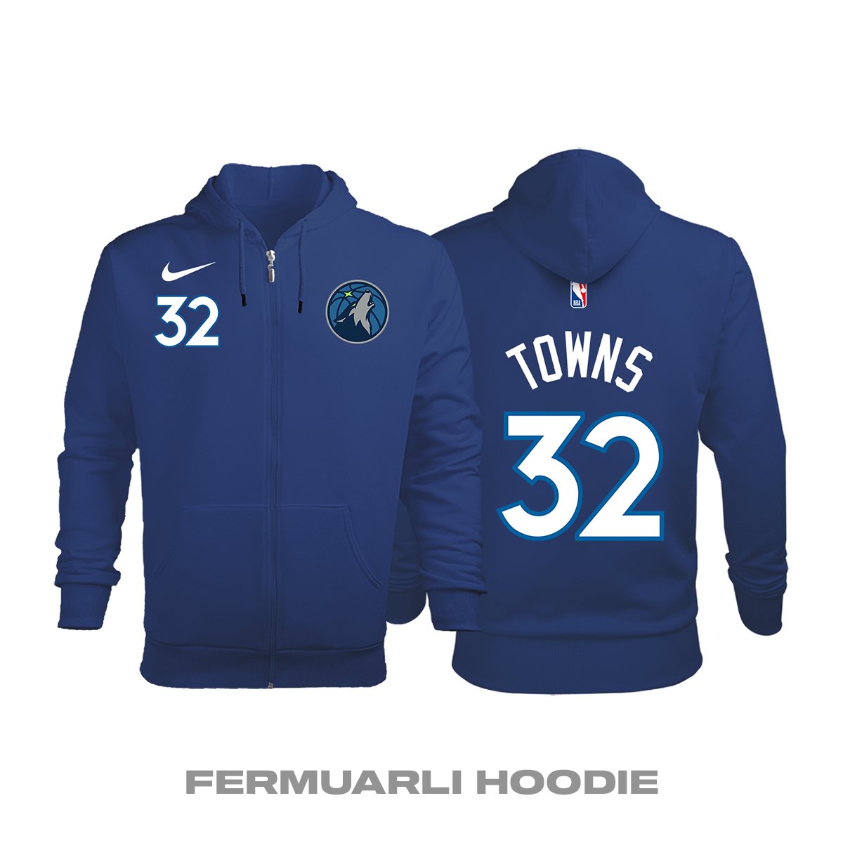 Minnesota Timberwolves: Icon Edition 2017/2018 Fermuarlı Kapüşonlu Hoodie